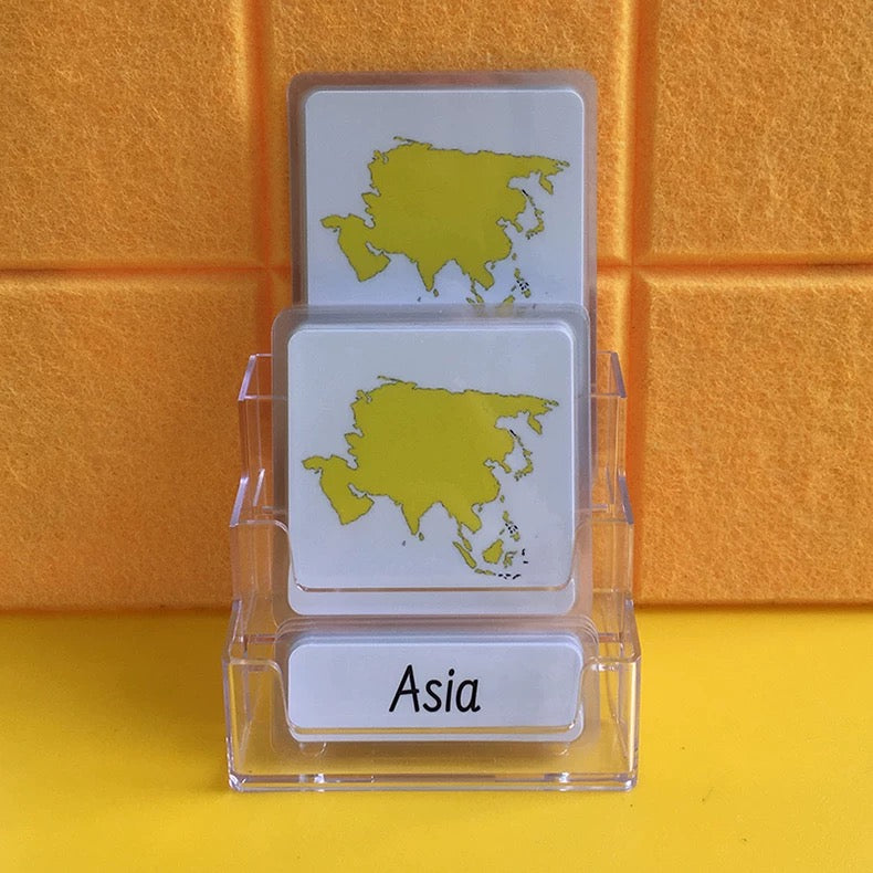 7 Continents Three-Parts Cards w/ Stand