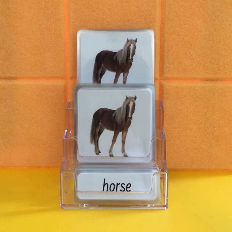 Tarjetas de animales de tres partes con soporte