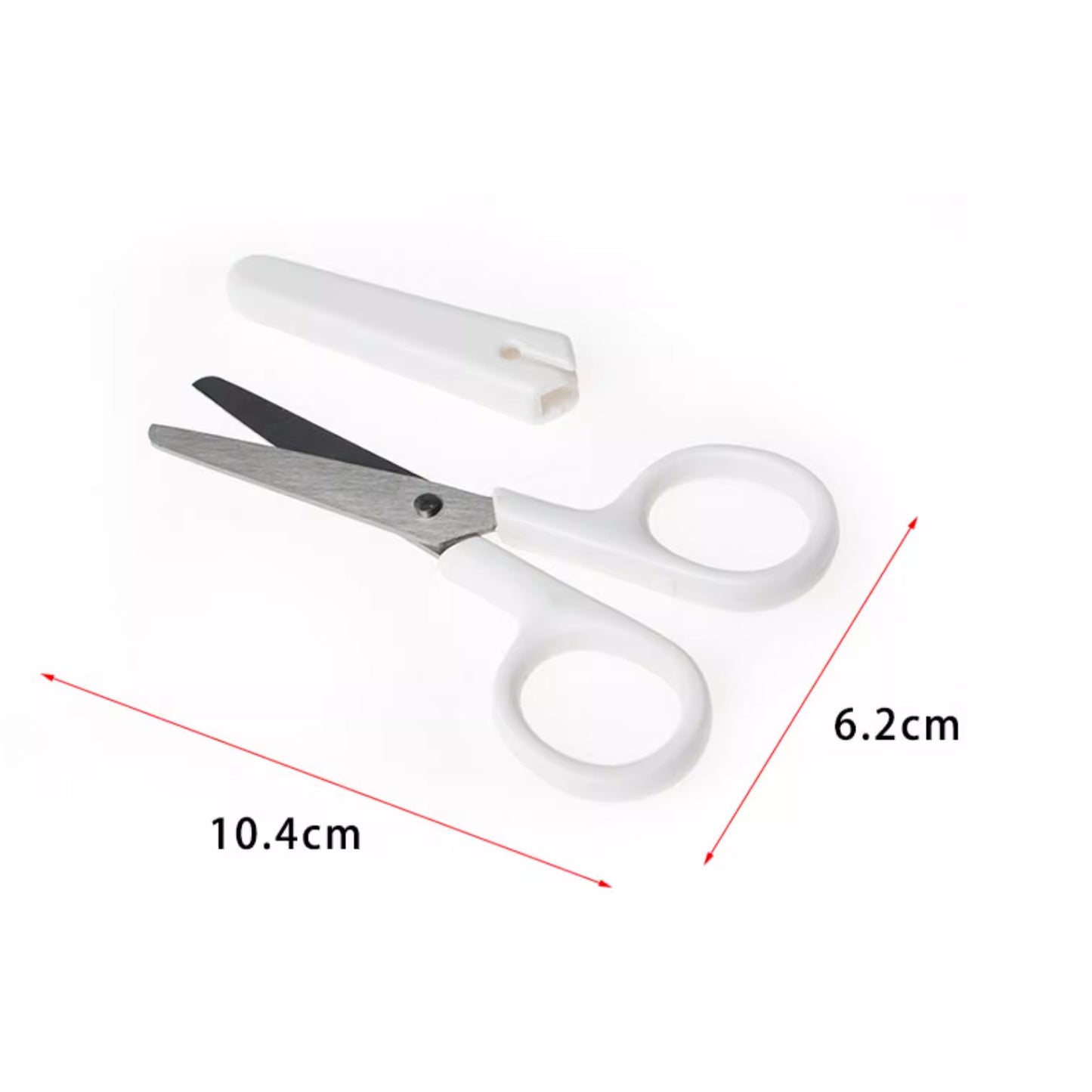 Child-size Stainless Scissors White with Cap