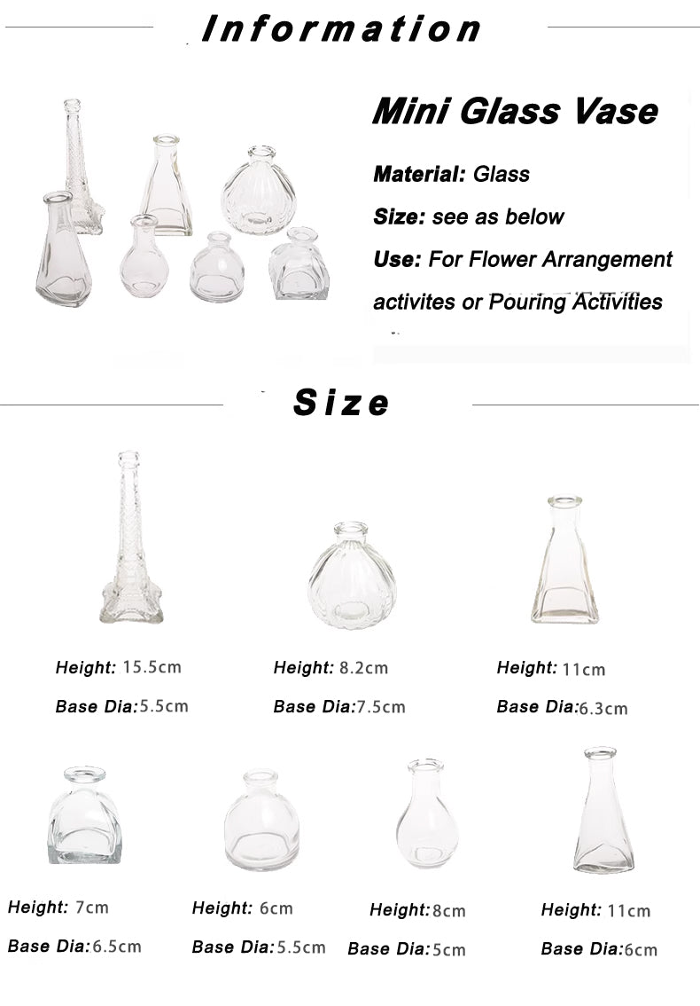 Mini glass vases/bottles