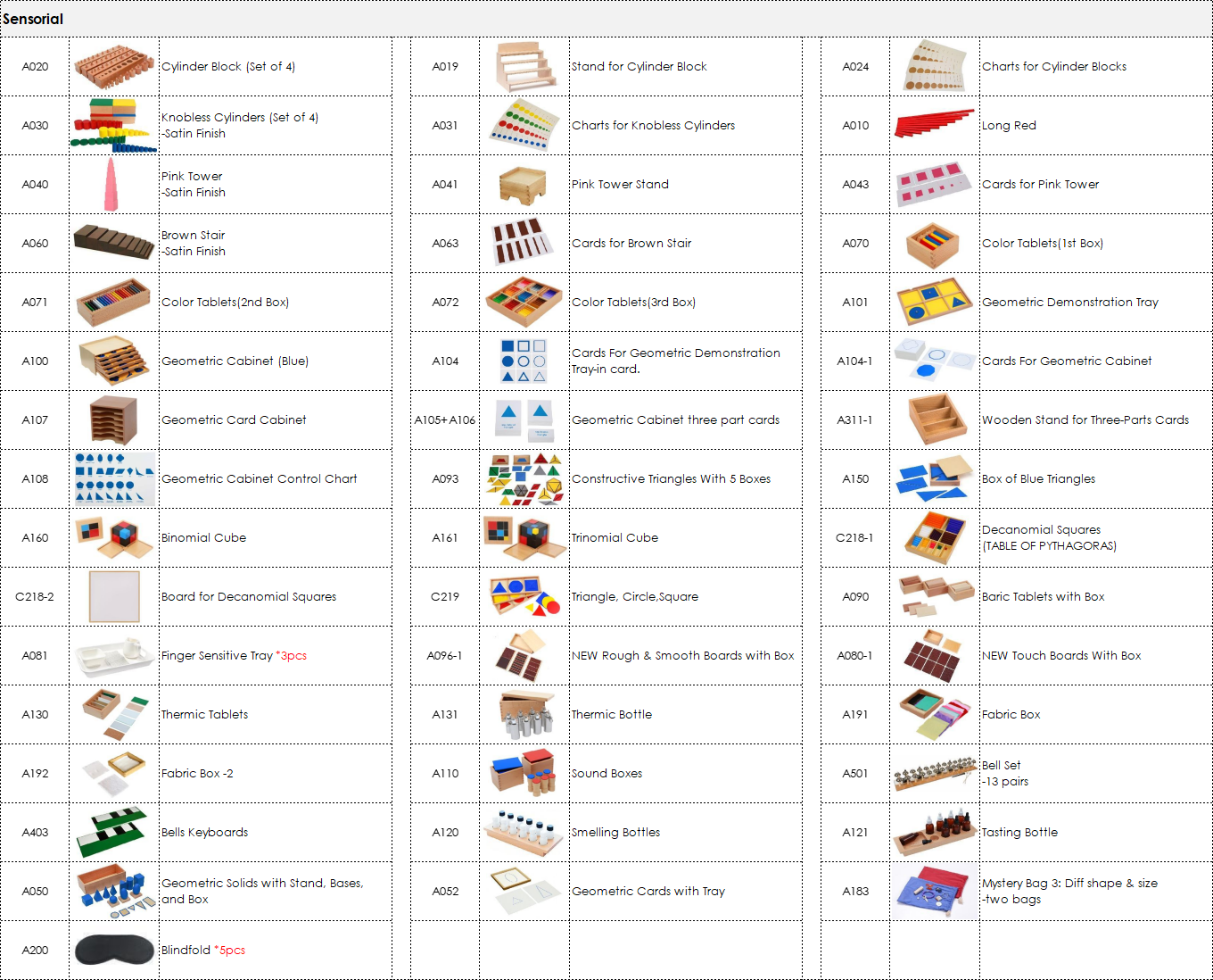 CASA Sensorial Package (3-6) | 52 Items