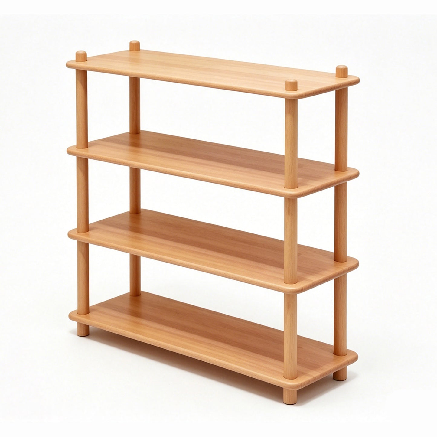 Montessori Solid Wood Open Back Shelf - 4 Tiers