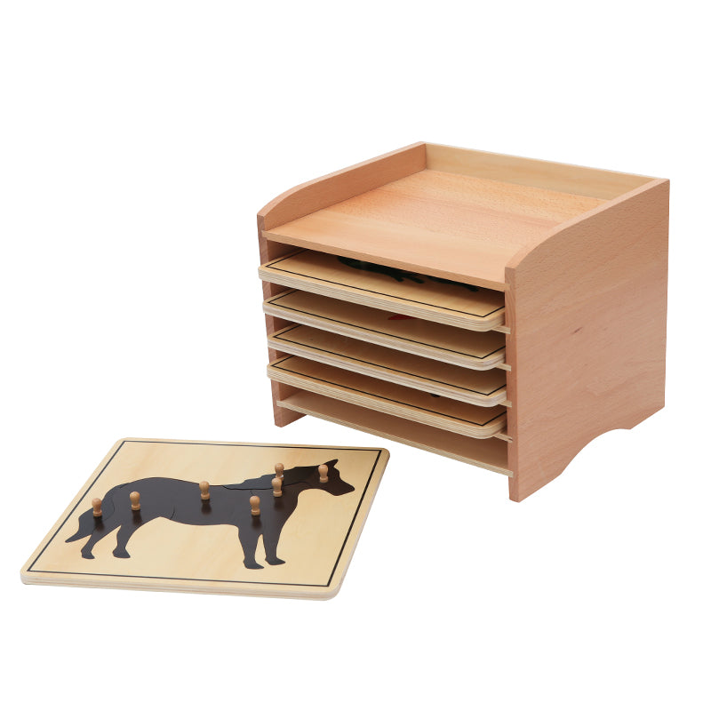 Animal Puzzle Cabinet (5 Puzzles Included)