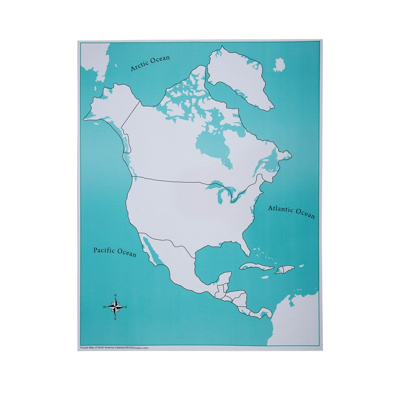Unlabeled North America Control Map -PVC