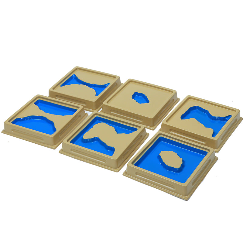 Bandejas de forma de tierra y agua: Juego 1