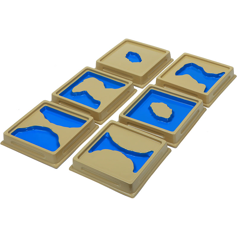 Bandejas de forma de tierra y agua: Juego 1