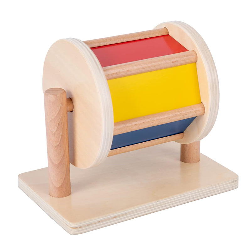 Montessori Baby Toys Play Kit - Mirror, Peekaboo, Knob Puzzle, Spinning Drum, Rainbow Ball - 6-12 Months Toddlers