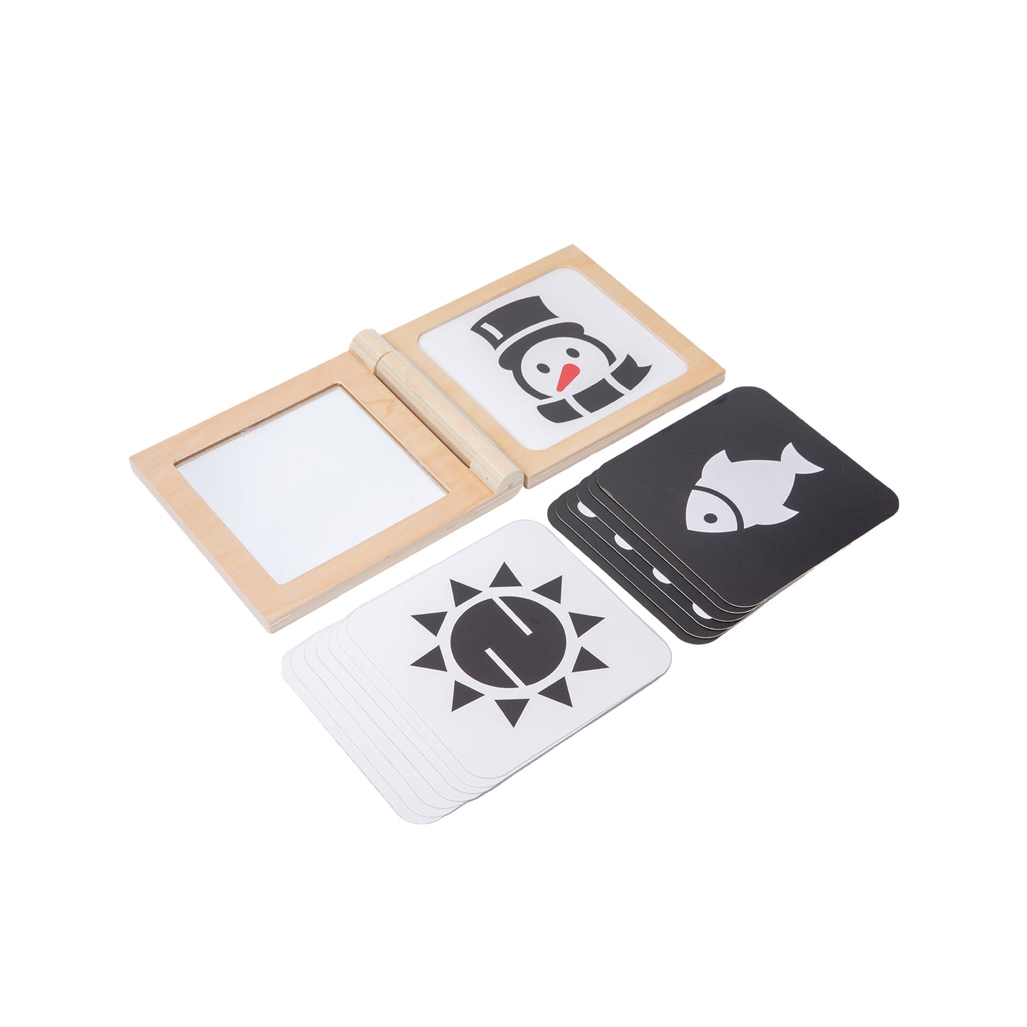 Foldable Wooden Book Frame with Mirror