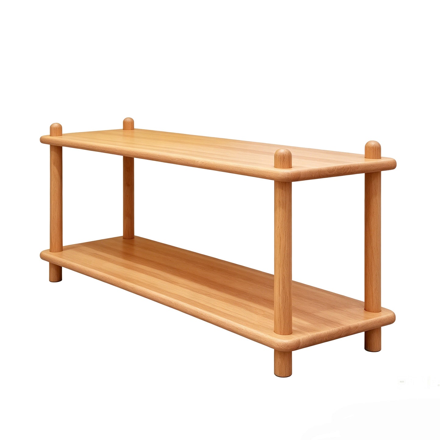 Solid Wood Open Back Shelf, 2 Tiers