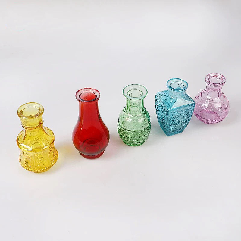 Mini Glass Color Vases/Bottles