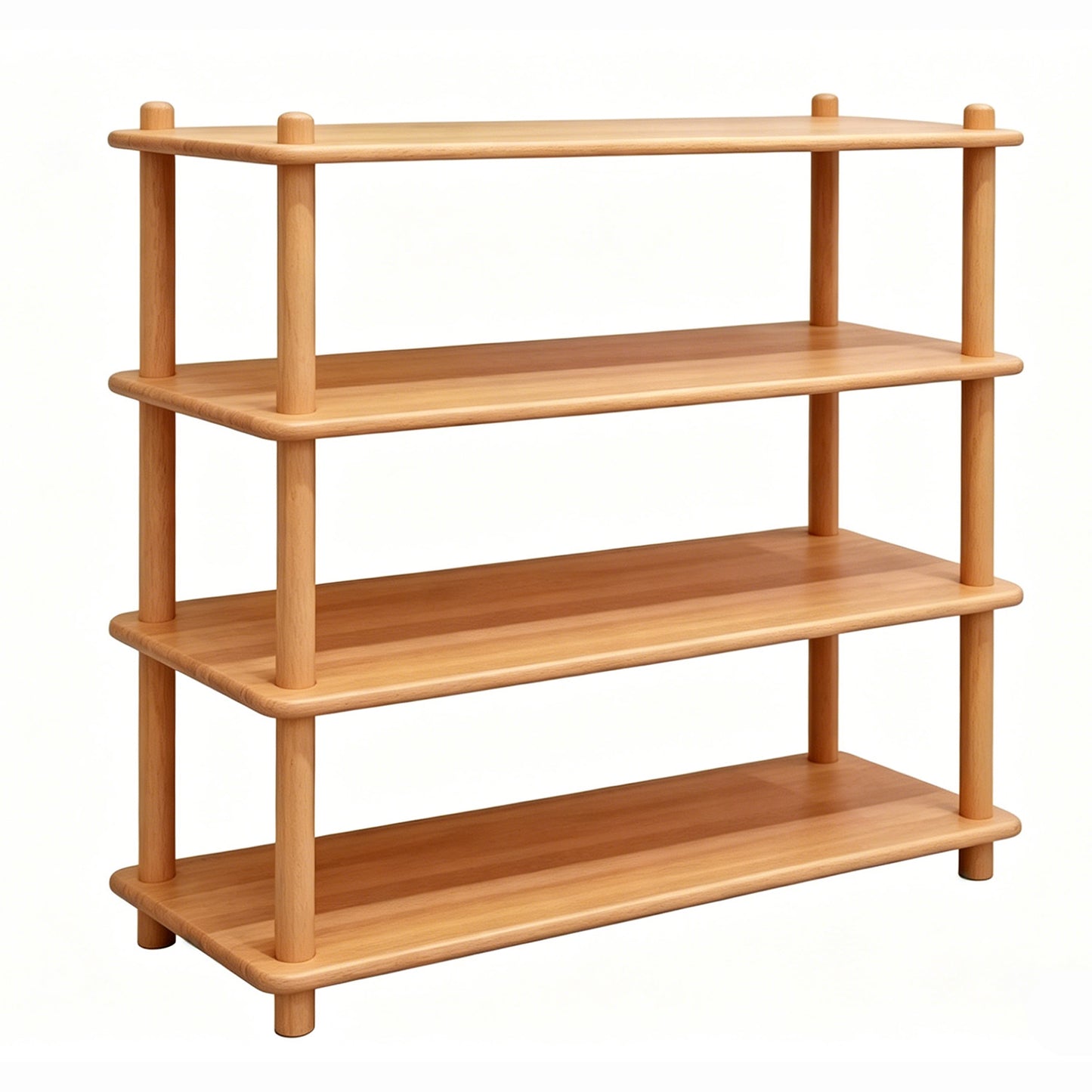 Montessori Solid Wood Open Back Shelf - 4 Tiers