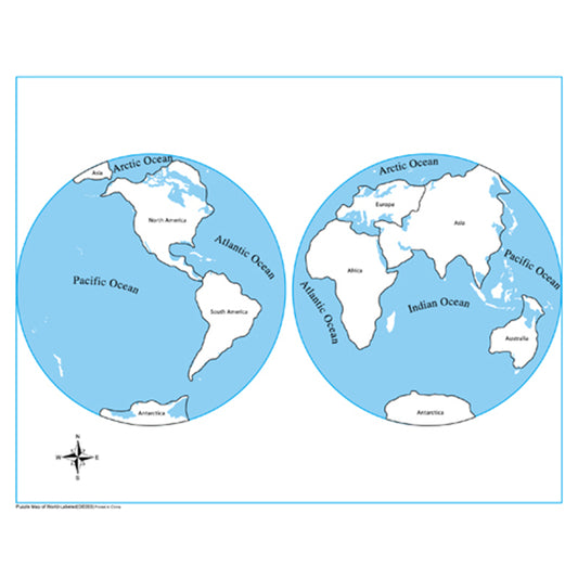 Mapa de control de piezas del mundo etiquetado -PVC