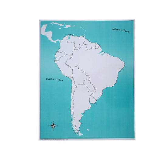 Unlabeled South America Control Map -PVC