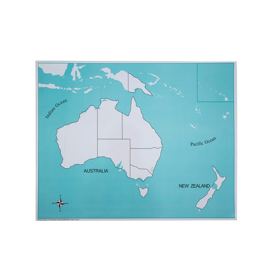 Unlabeled Australia Control Map -PVC