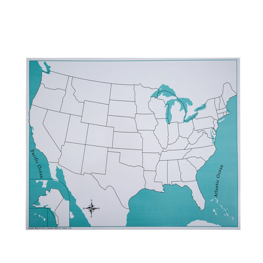 Unlabeled USA Control Map -PVC