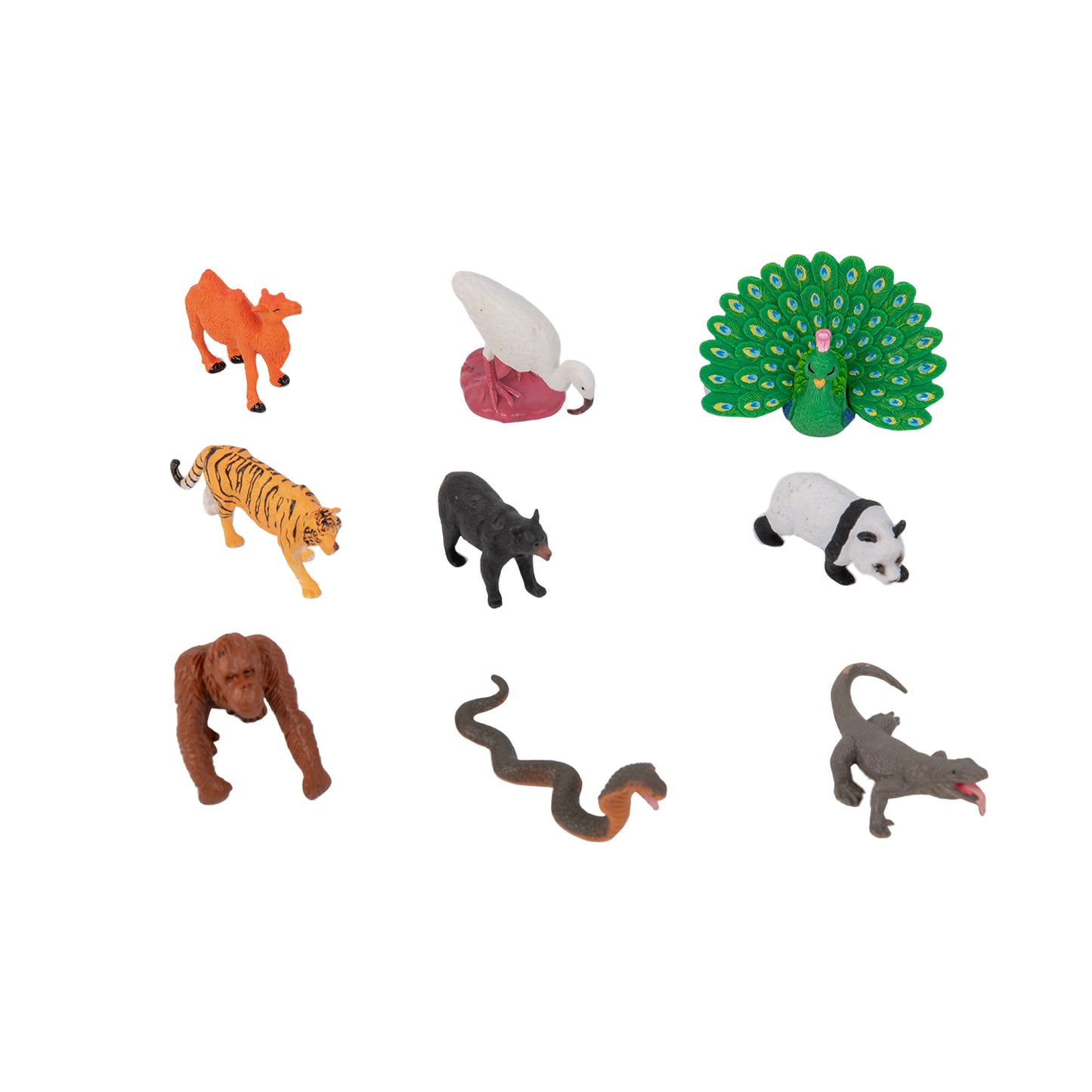 Objetos animales de los siete continentes - conjunto de 60 piezas