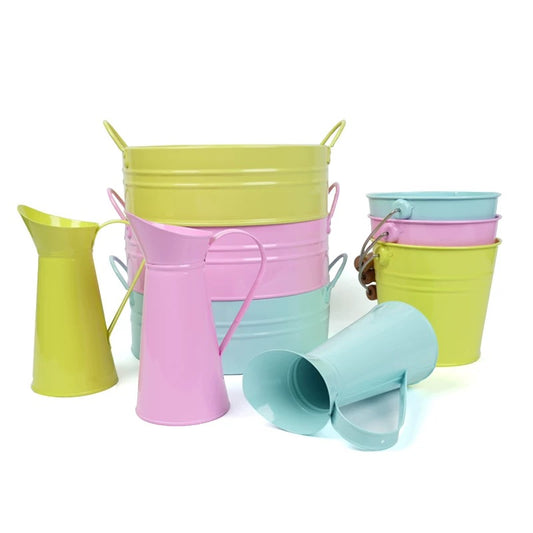 Montessori Metal Basin with Handles, Pitcher, Pail