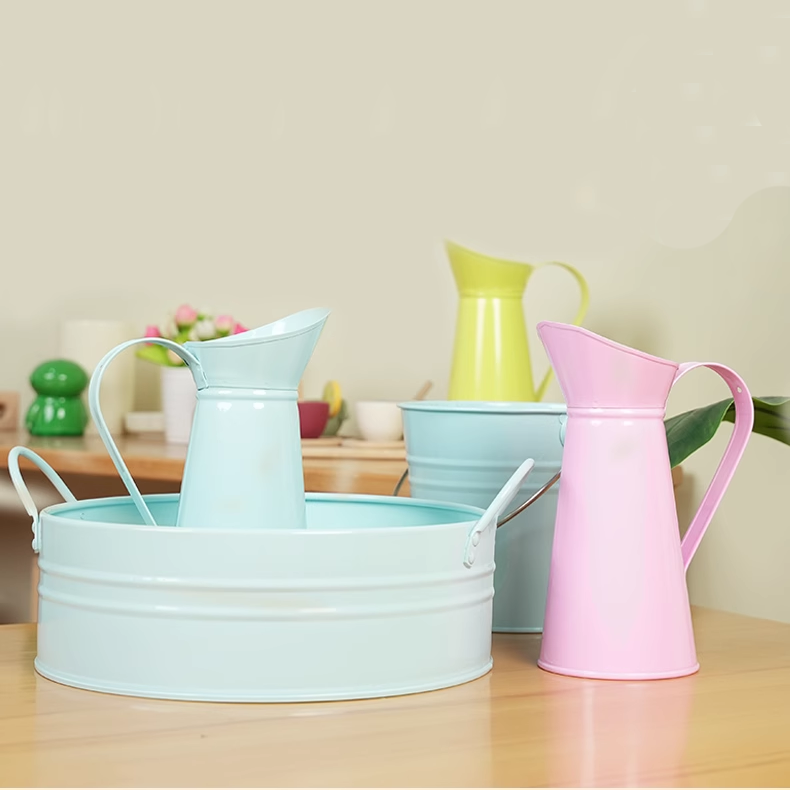 Montessori Metal Basin with Handles, Pitcher, Pail