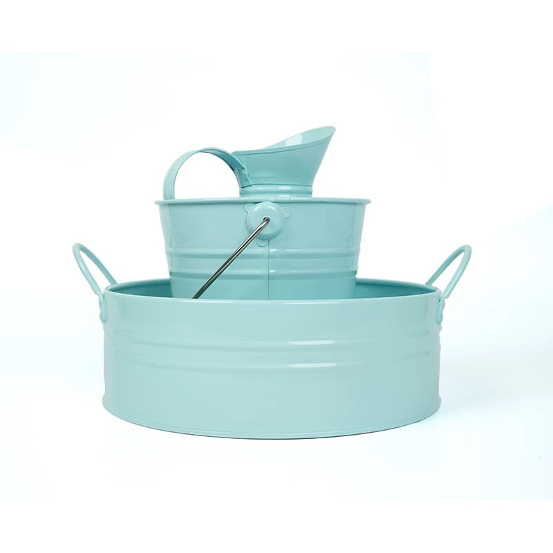 Montessori Metal Basin with Handles, Pitcher, Pail